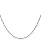 14K White Gold 14 Inch 1mm Round Open Link Cable With Lobster Clasp Chain