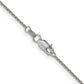 14K White Gold 14 Inch 1mm Round Open Link Cable With Lobster Clasp Chain