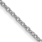 14K White Gold 14 Inch 1mm Round Open Link Cable With Lobster Clasp Chain