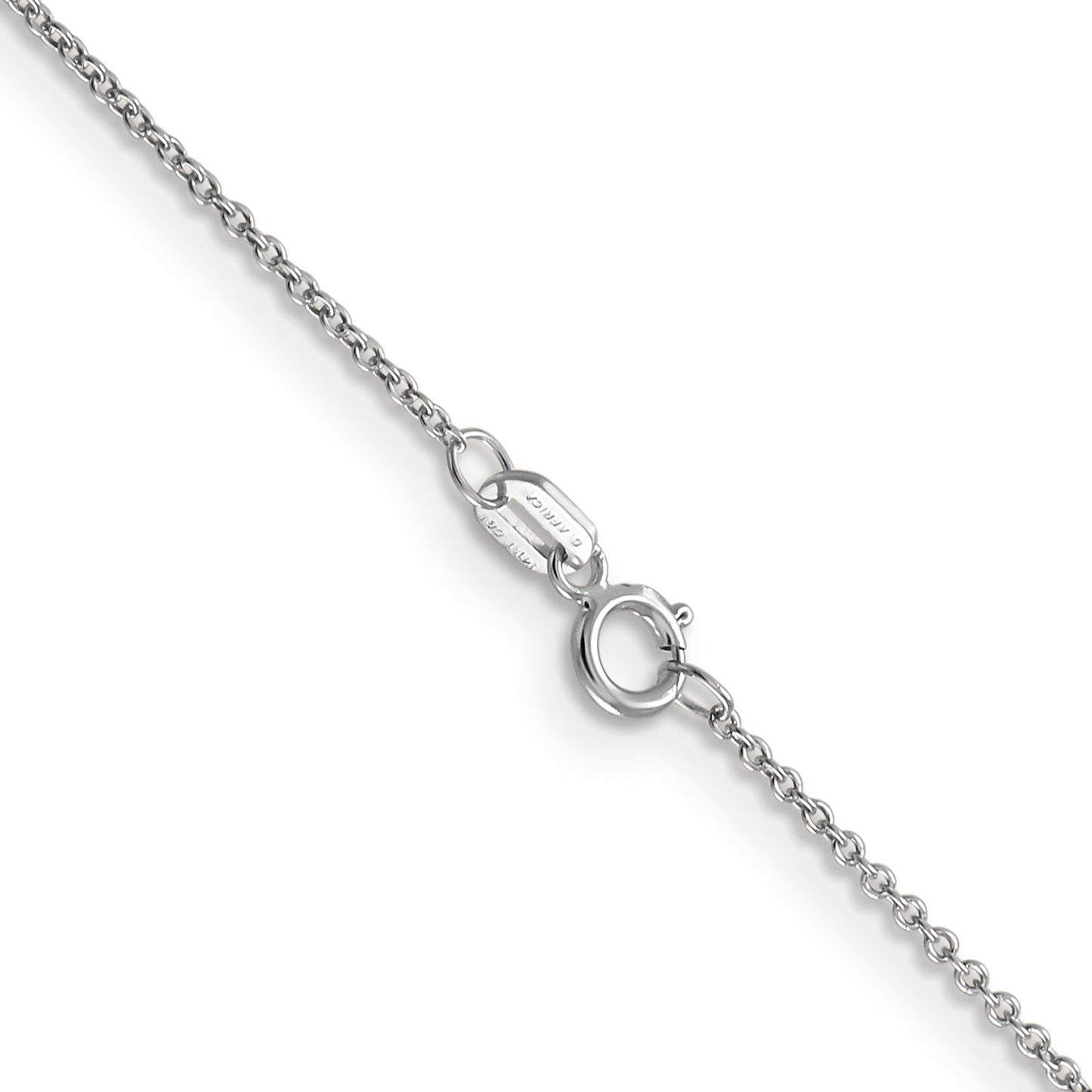 14K White Gold 20 Inch .9mm Cable With Spring Ring Clasp Chain