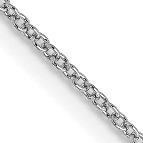 14K White Gold 14 Inch .9mm Cable With Spring Ring Clasp Chain