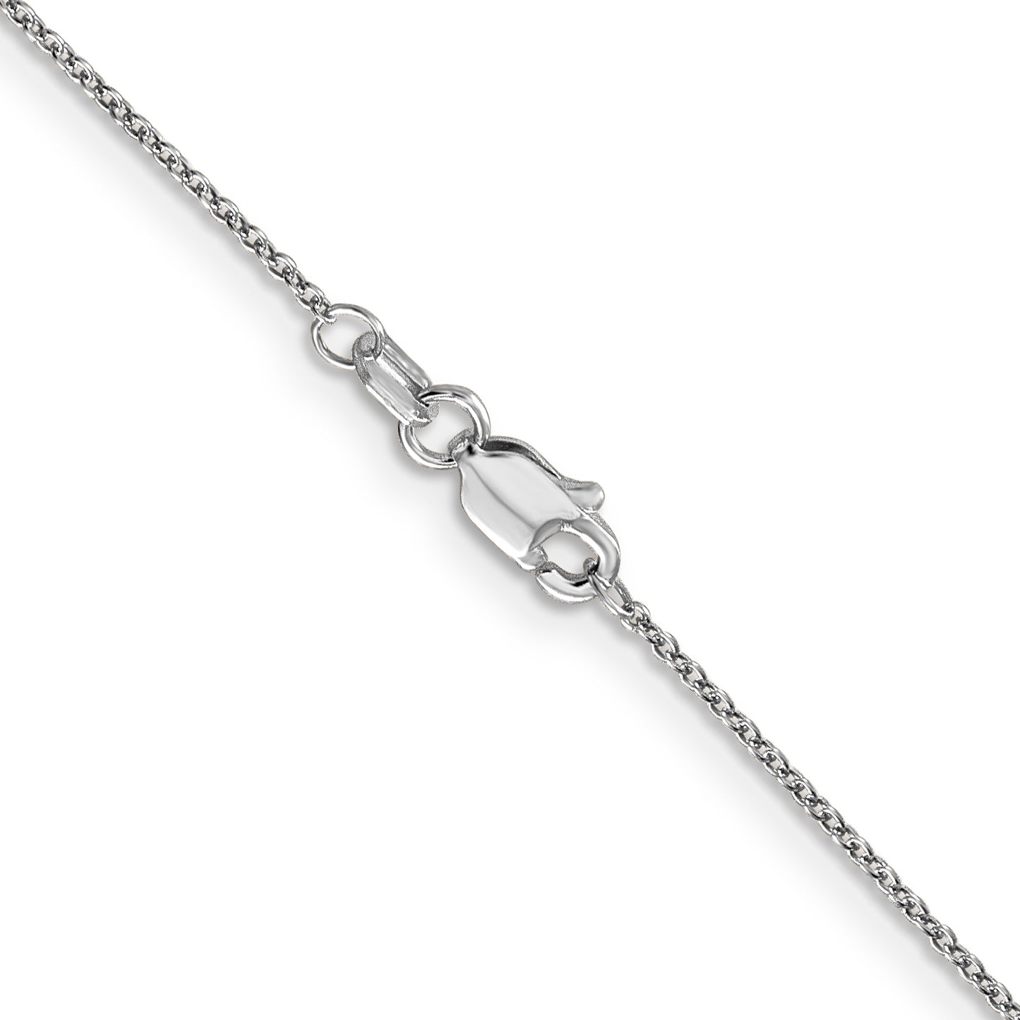 14K White Gold 14 Inch .9mm Cable With Lobster Clasp Chain