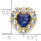 14k Yellow Gold 1 Ct. Lab Grown Diamond VS/SI+ G+ and Lab Created Blue Sapphire Heart Halo Chain Slide Pendant