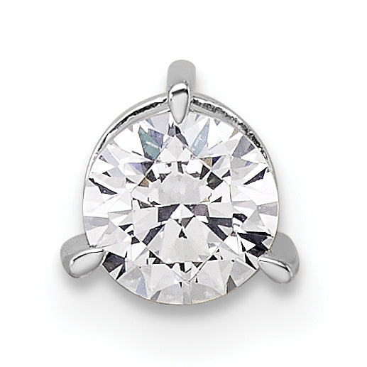 14k White Gold 1/2 Ct. Lab Grown Diamond VS/SI+ G+ Round Three Prong Chain Slide Pendant