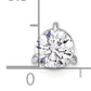 14k White Gold 3/4 Ct. Lab Grown Diamond VS/SI+ G+ Round Three Prong Chain Slide Pendant