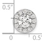 14k White Gold 1 Ct. Lab Grown Diamond VS/SI+ G+ Round Halo Chain Slide Pendant