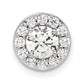 14k White Gold 1 Ct. Lab Grown Diamond VS/SI+ G+ Round Halo Chain Slide Pendant