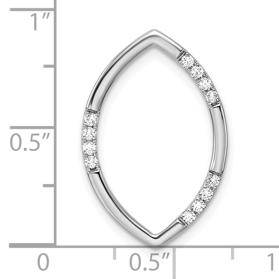 14k White Gold 1/8 Ct. Lab Grown Diamond VS/SI+ G+ Oval Chain Slide Pendant