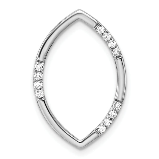 14k White Gold 1/8 Ct. Lab Grown Diamond VS/SI+ G+ Oval Chain Slide Pendant