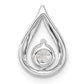 14k White Gold 1/4 Ct. Lab Grown Diamond VS/SI+ G+ Teardrop Chain Slide Pendant