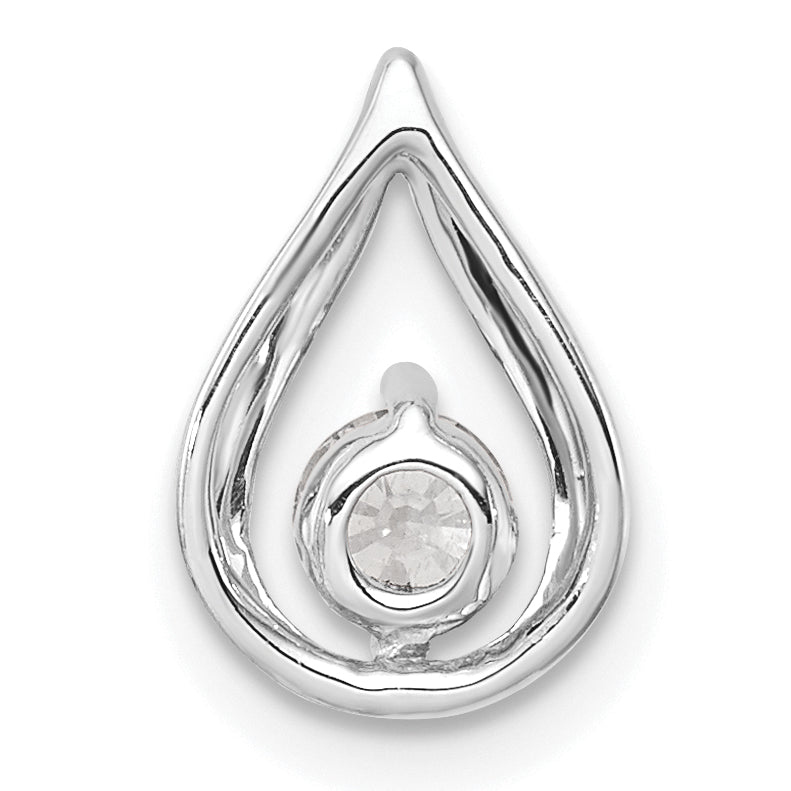 14k White Gold 1/4 Ct. Lab Grown Diamond VS/SI+ G+ Teardrop Chain Slide Pendant