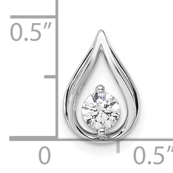 14k White Gold 1/4 Ct. Lab Grown Diamond VS/SI+ G+ Teardrop Chain Slide Pendant