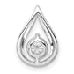 14k White Gold 1/2 Ct. Lab Grown Diamond VS/SI+ G+ Teardrop Chain Slide Pendant