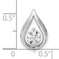 14k White Gold 1/2 Ct. Lab Grown Diamond VS/SI+ G+ Teardrop Chain Slide Pendant