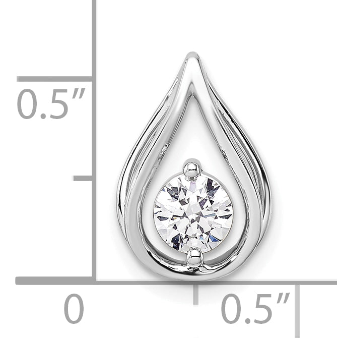 14k White Gold 1/2 Ct. Lab Grown Diamond VS/SI+ G+ Teardrop Chain Slide Pendant