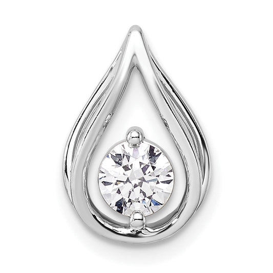 14k White Gold 1/2 Ct. Lab Grown Diamond VS/SI+ G+ Teardrop Chain Slide Pendant