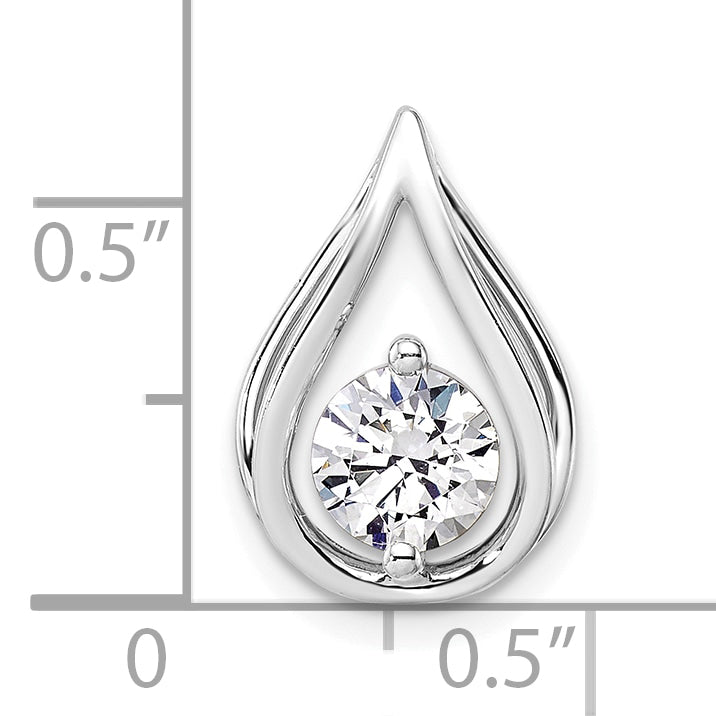 14k White Gold 3/4 Ct. Lab Grown Diamond VS/SI+ G+ Teardrop Chain Slide Pendant