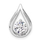 14k White Gold 3/4 Ct. Lab Grown Diamond VS/SI+ G+ Teardrop Chain Slide Pendant