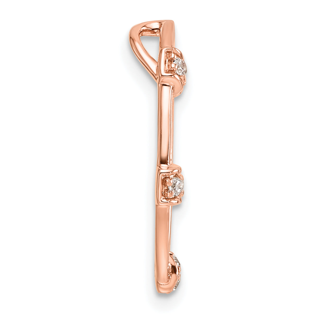 14k Rose Gold 1/10 Ct. Lab Grown Diamond VS/SI+ G+ Oval Chain Slide Pendant