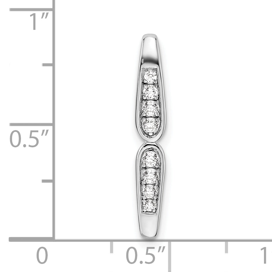 14k White Gold 1/8 Ct. Lab Grown Diamond VS/SI+ G+ Fancy Bar Chain Slide Pendant