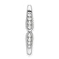 14k White Gold 1/8 Ct. Lab Grown Diamond VS/SI+ G+ Fancy Bar Chain Slide Pendant