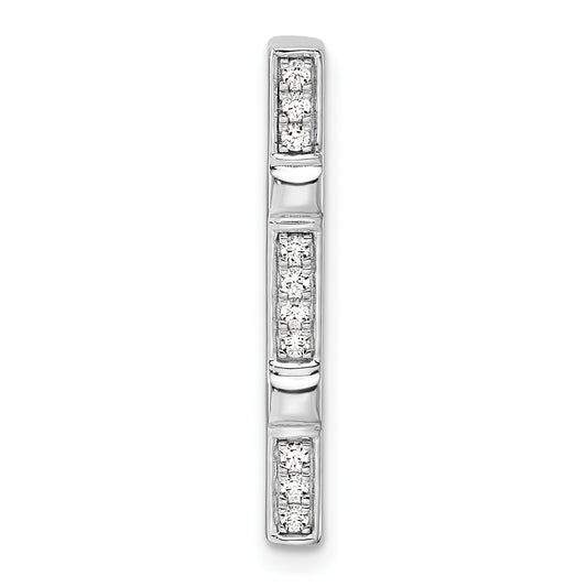 14k White Gold 1/10 Ct. Lab Grown Diamond VS/SI+ G+ Fancy Bar Chain Slide Pendant