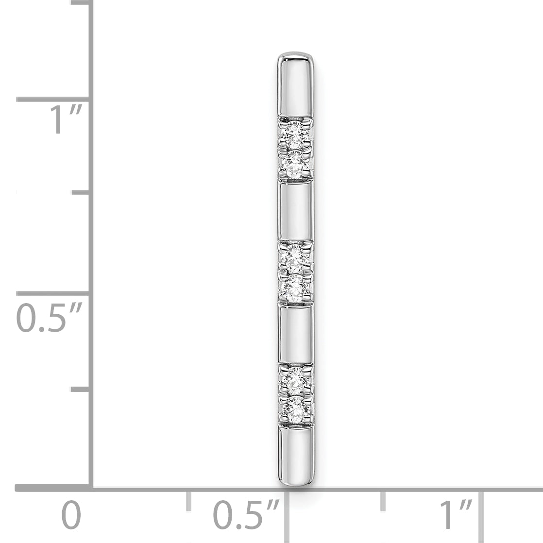 14k White Gold 1/8 Ct. Lab Grown Diamond VS/SI+ G+ Fancy Bar Chain Slide Pendant