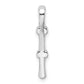 14k White Gold 1/20 Ct. Lab Grown Diamond VS/SI+ G+ Fancy Bar Chain Slide Pendant