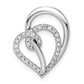 14k White Gold 1/4 Ct. Lab Grown Diamond VS/SI+ G+ Swirl Heart Chain Slide Pendant