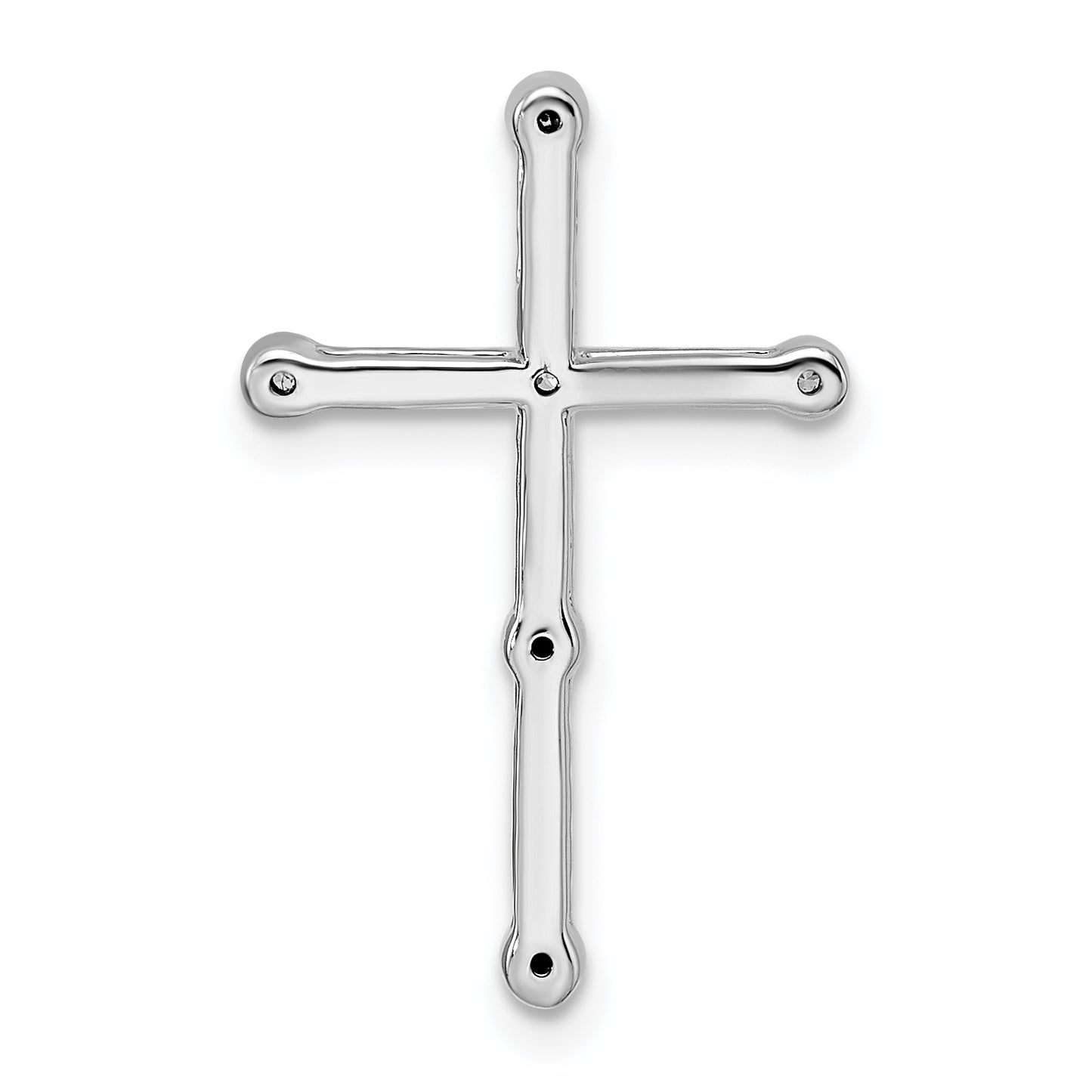 14k White Gold 1/5 Ct. Lab Grown Diamond VS/SI+ G+ Cross Chain Slide Pendant