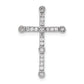 14k White Gold 1/5 Ct. Lab Grown Diamond VS/SI+ G+ Cross Chain Slide Pendant