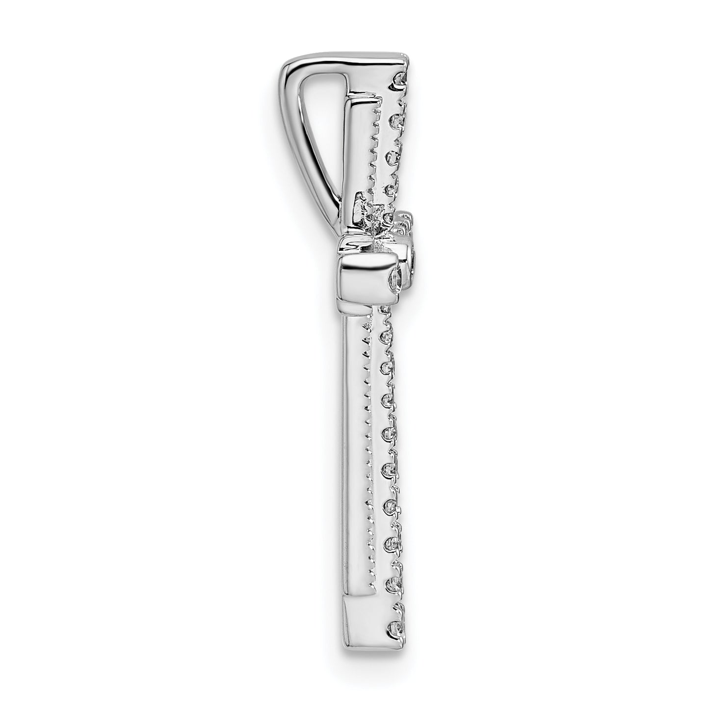 14k White Gold 1/4 Ct. Lab Grown Diamond VS/SI+ G+ Cross Chain Slide Pendant