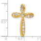 14k Yellow Gold 3/8 Ct. Lab Grown Diamond VS/SI+ G+ Cross Chain Slide Pendant