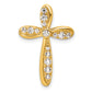 14k Yellow Gold 3/8 Ct. Lab Grown Diamond VS/SI+ G+ Cross Chain Slide Pendant