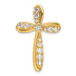 14k Yellow Gold 3/4 Ct. Lab Grown Diamond VS/SI+ G+ Cross Chain Slide Pendant