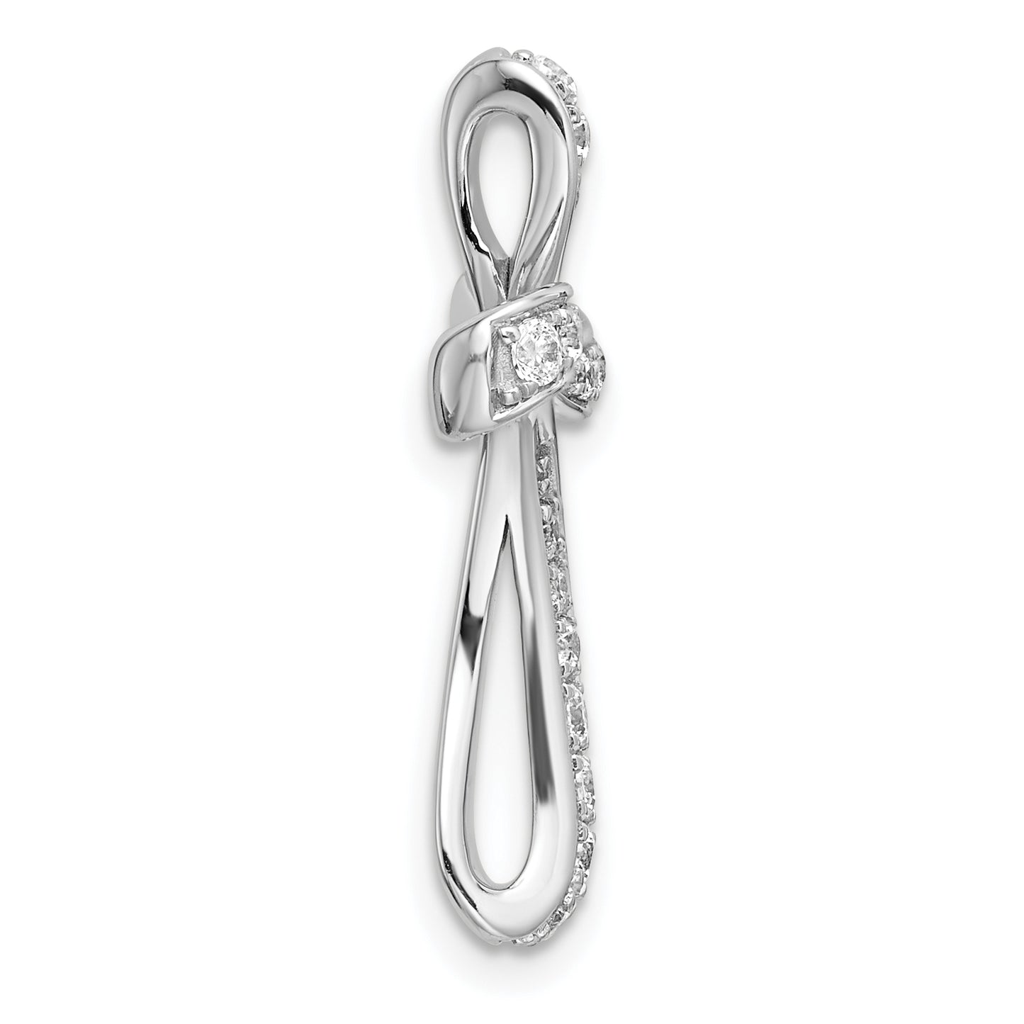 14k White Gold 1/3 Ct. Lab Grown Diamond VS/SI+ G+ Cross Chain Slide Pendant