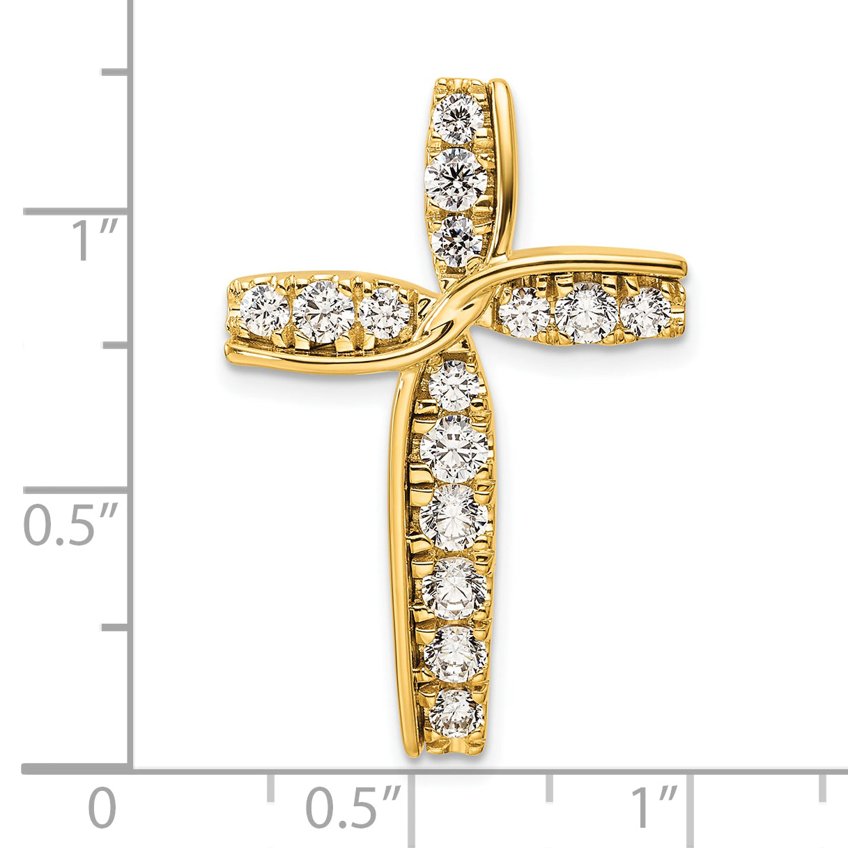 14k Yellow Gold 1 Ct. Lab Grown Diamond VS/SI+ G+ Chain Slide Pendant