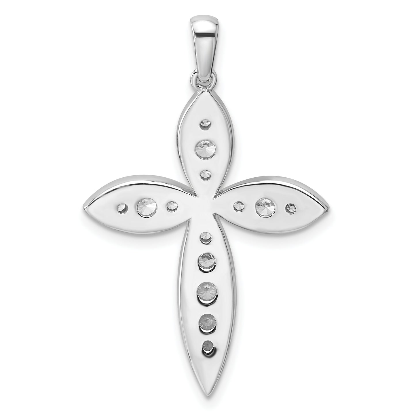 14k White Gold 3/4 Ct. Lab Grown Diamond VS/SI+ G+ Cross Pendant