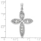 14k White Gold 3/4 Ct. Lab Grown Diamond VS/SI+ G+ Cross Pendant