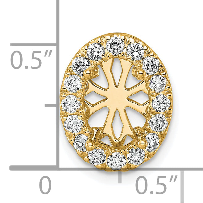 14k Yellow Gold 1/2 Ct. Lab Grown Diamond VS/SI+ G+ Halo Chain Slide Pendant