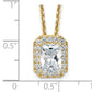 14k Yellow Gold 2 1/2 Ct. Certified Lab Grown Diamond VS/SI+ G+ 18 inch Radiant Halo Pendant Necklace