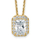 14k Yellow Gold 2 1/2 Ct. Certified Lab Grown Diamond VS/SI+ G+ 18 inch Radiant Halo Pendant Necklace