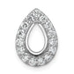 14k White Gold 2 3/8 Ct. Lab Grown Diamond VS/SI+ G+ Pear Halo Chain Slide Pendant