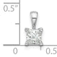 14k White Gold 1/2 Ct. Lab Grown Diamond VS/SI+ G+ Princess Four Prong Pendant