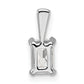 14k White Gold 1/2 Ct. Lab Grown Diamond VS/SI+ G+ Radiant Four Prong Pendant