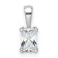 14k White Gold 1/2 Ct. Certified Lab Grown Diamond VS/SI+ G+ Radiant Four Prong Pendant