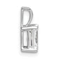 14k White Gold 3/4 Ct. Lab Grown Diamond VS/SI+ G+ Radiant Four Prong Pendant