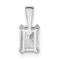 14k White Gold 3/4 Ct. Certified Lab Grown Diamond VS/SI+ G+ Radiant Four Prong Pendant