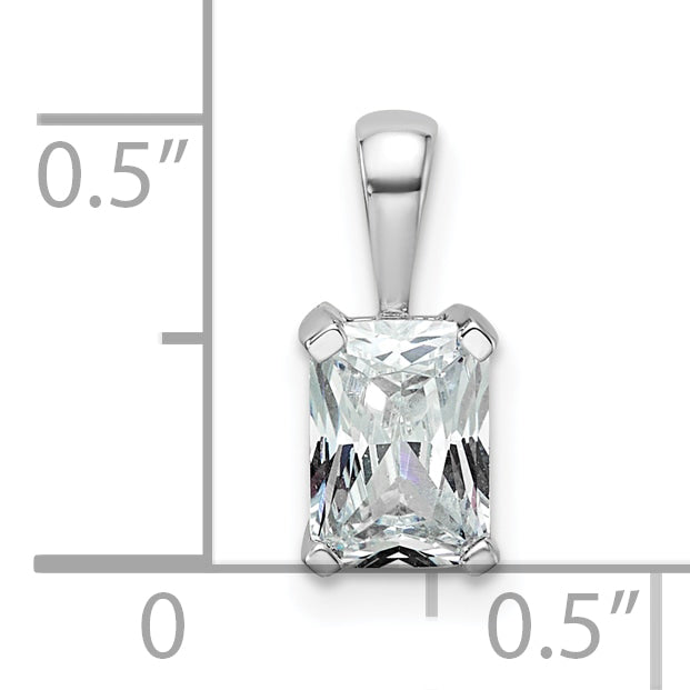 14k White Gold 3/4 Ct. Certified Lab Grown Diamond VS/SI+ G+ Radiant Four Prong Pendant