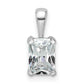 14k White Gold 3/4 Ct. Lab Grown Diamond VS/SI+ G+ Radiant Four Prong Pendant